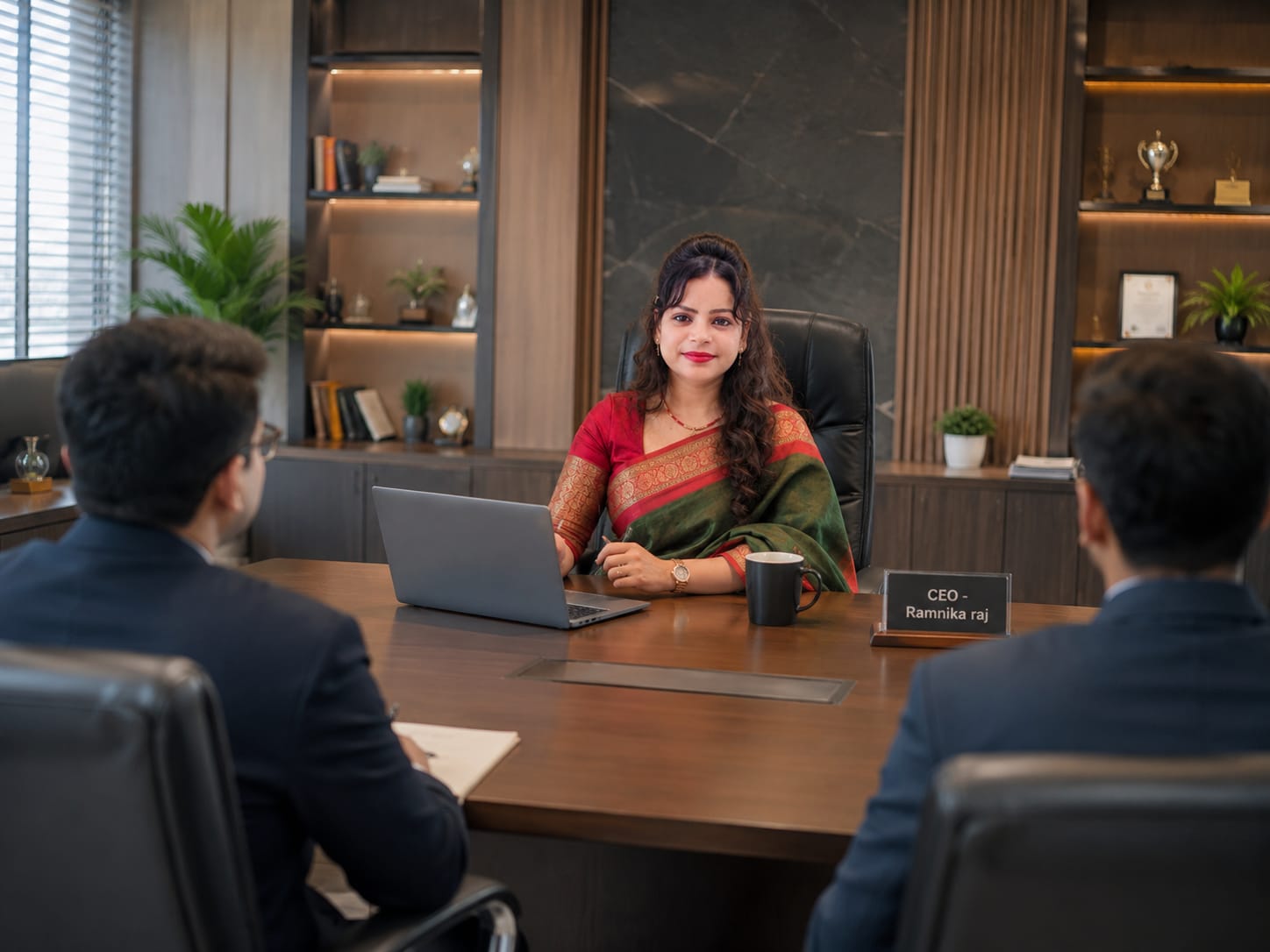 Ramnika Raj, Founder & CEO of JARK INDUSTRIES, in a business meeting