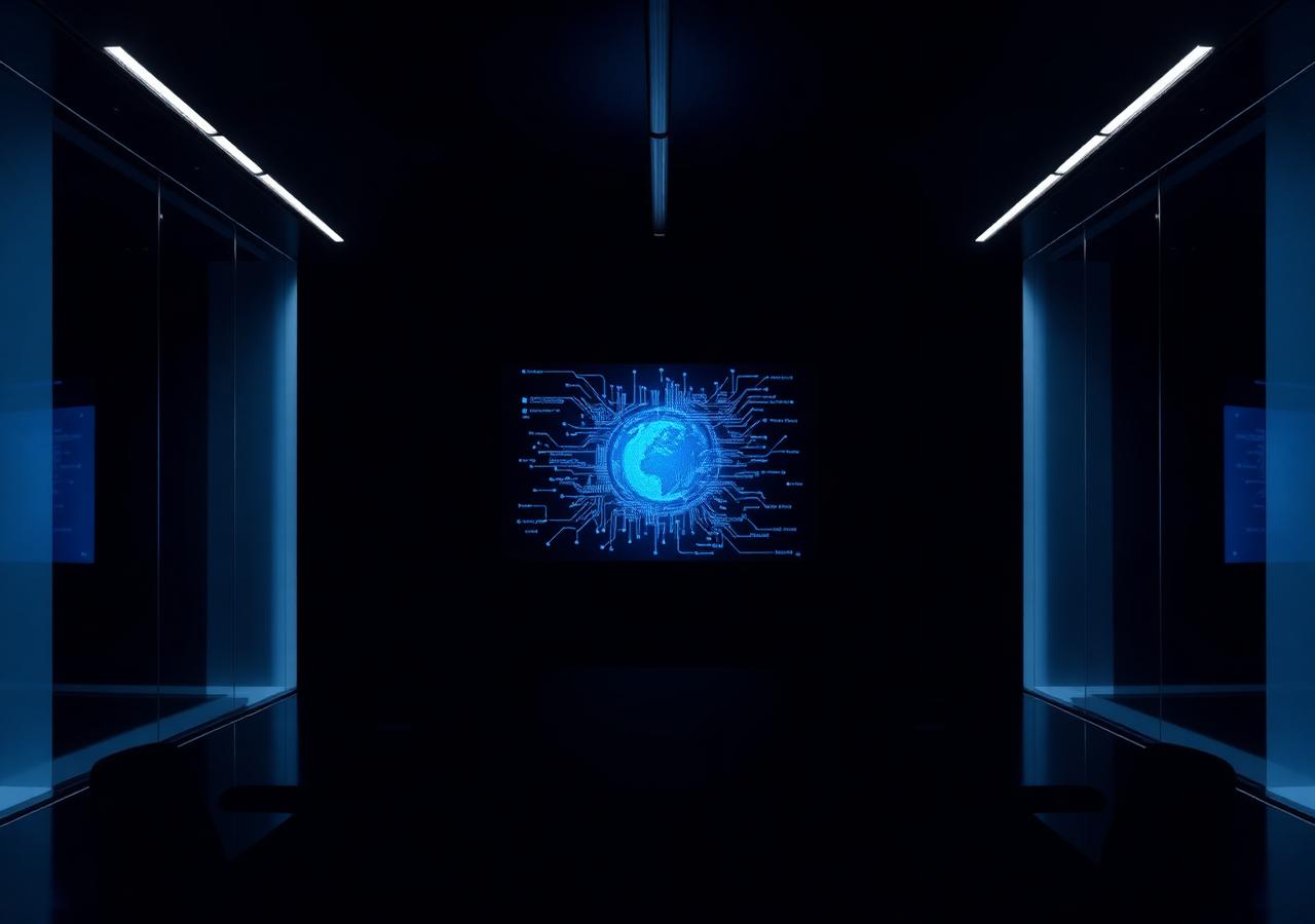 JARK INDUSTRIES executive environment with illuminated technology display